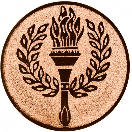 Torch medal insert bronze 25 mm