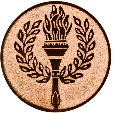 Torch medal insert bronze 25 mm