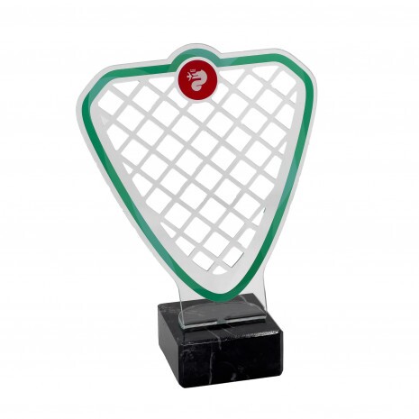 Standard acrylic award with marble base, wide (max. size 21x26 cm)