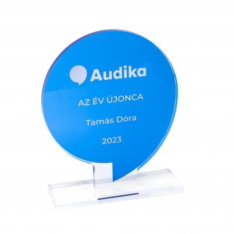 Premium acrylic award with acrylic base, wide