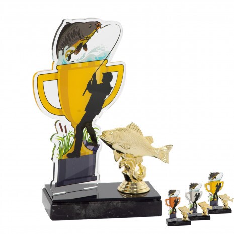 Fishing cup acrylic award with figure C