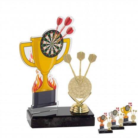 Darts cup acrylic award with figure C