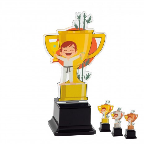 Martial artist kids acrylic trophy C