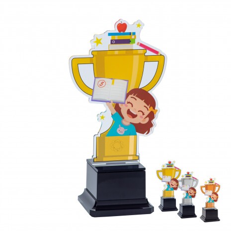 Student girl kids acrylic trophy C