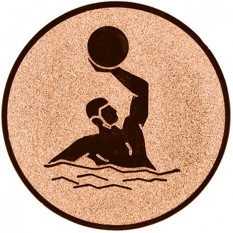 Water polo medal insert bronze 50 mm