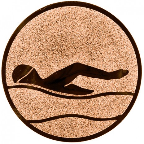 Swimming medal insert bronze 50 mm