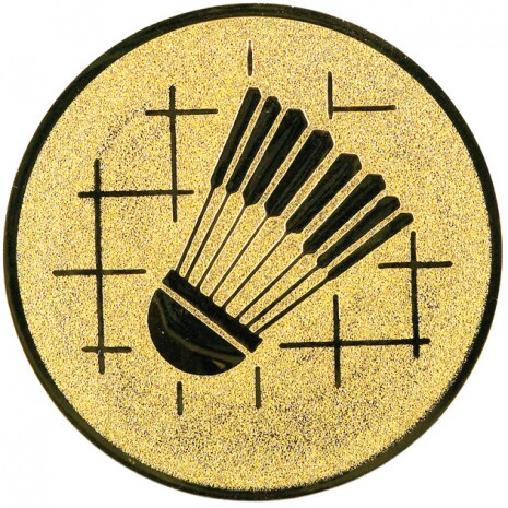 Badminton medal insert gold 25 mm