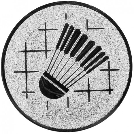 Badminton medal insert silver 50 mm