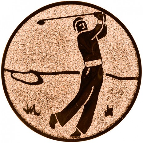 Golf medal insert bronze 25 mm