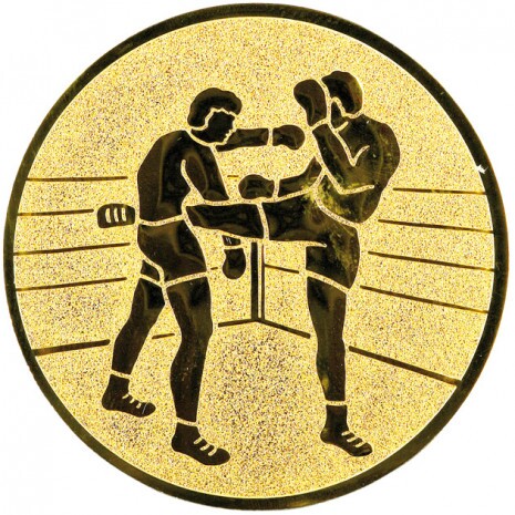 Kickboxing medal insert gold 50 mm