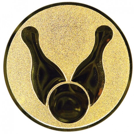 Bowling medal insert gold 50 mm