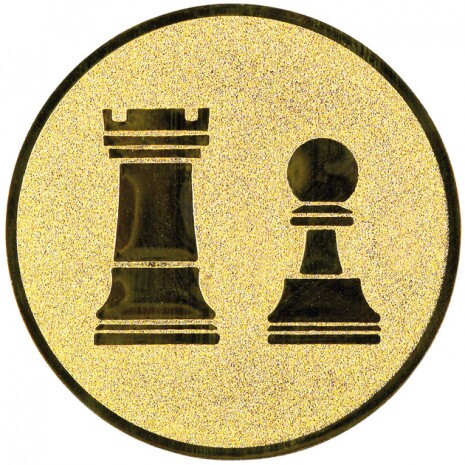 Chess medal insert gold 25 mm
