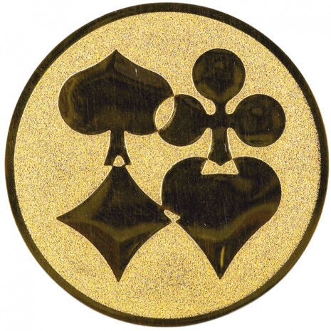 Playing cards medal insert gold 25 mm
