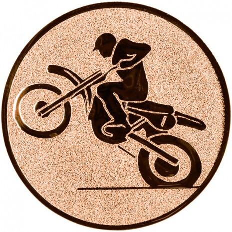 Motocross medal insert bronze 25 mm