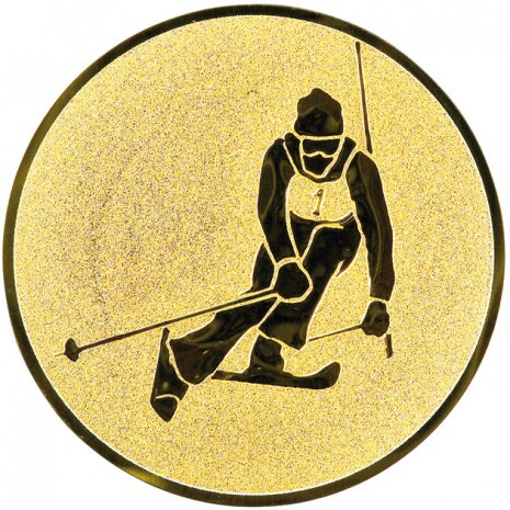 Alpine skiing medal insert gold 25 mm