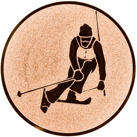 Alpine skiing medal insert bronze 25 mm