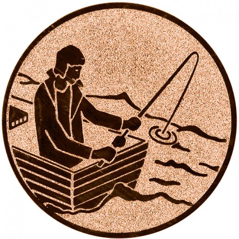 Fishing boat) medal insert bronze 25 mm