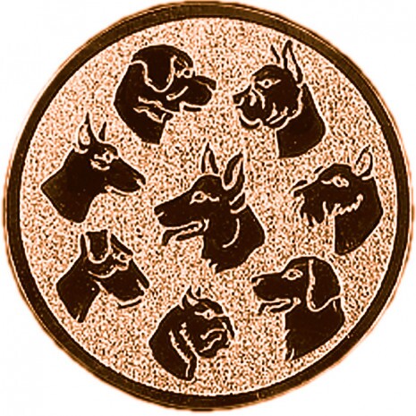 Dog medal insert bronze 25 mm