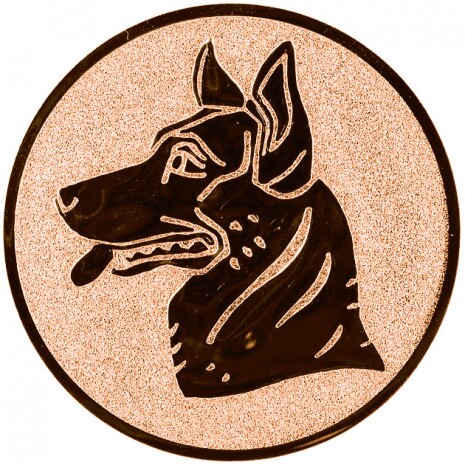 Dog (german sheperd) medal insert bronze 25 mm