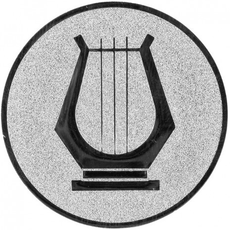 Music (harp) medal insert silver 25 mm