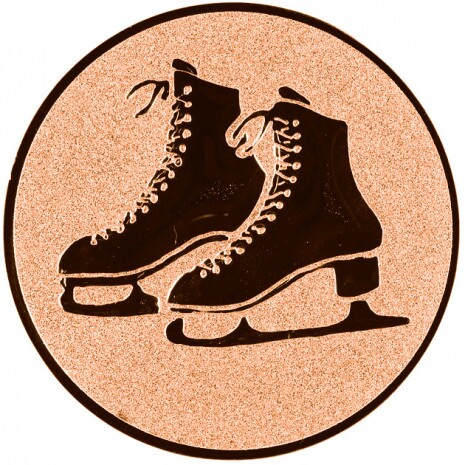 Figure skates medal insert bronze 25 mm