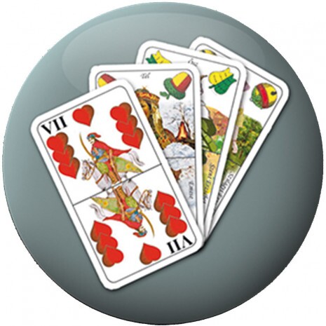 German colored playing card medal insert 25 mm