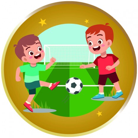 Kids football boy medal insert