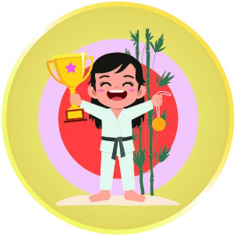 Martial arts girl medal insert