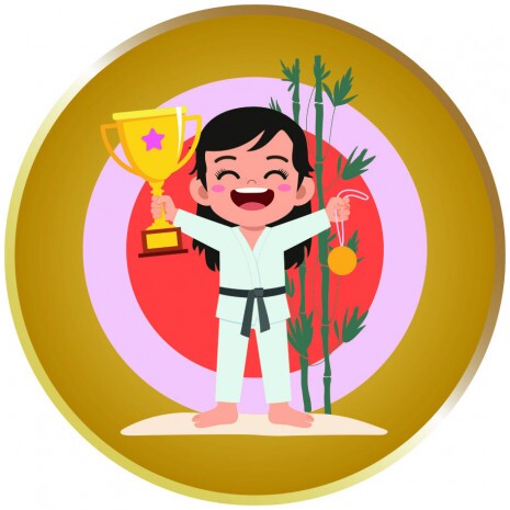 Martial arts girl medal insert