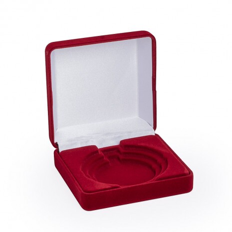 Plush Medal Box in Burgundy for 50/60/70 mm Medal
