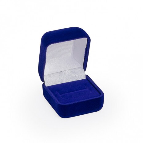 Plush badge box in blue