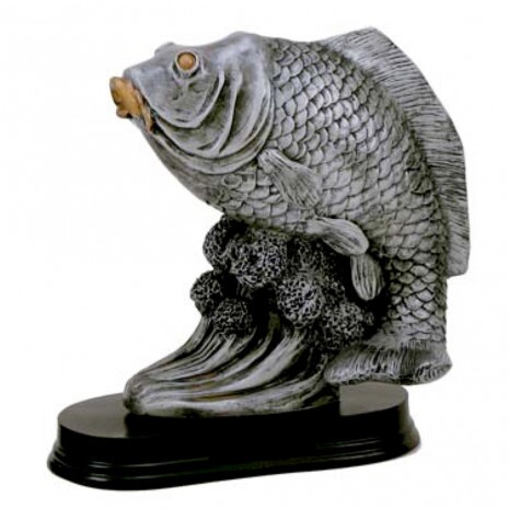 Fisherman (big fish) resin sculpture