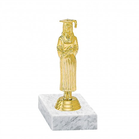 Student (female) golden figure with base