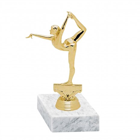 Women's gymnastics golden figure with base