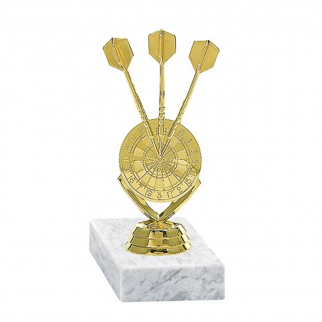 Darts board) golden figure with base