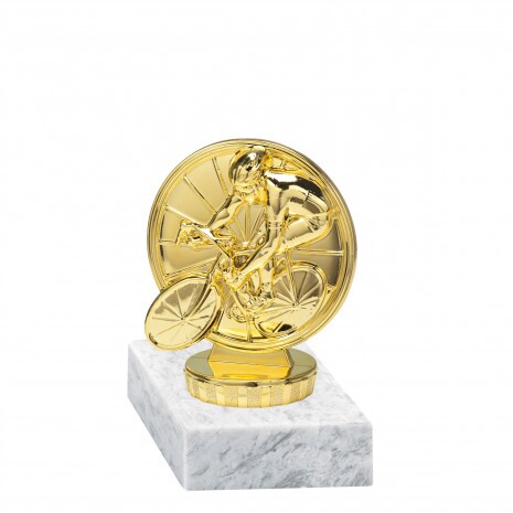 Bicycle golden figure with base