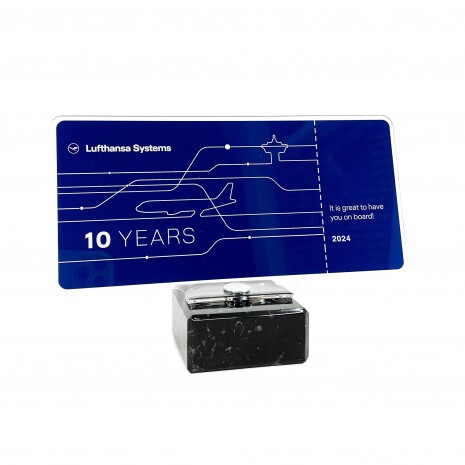 Standard acrylic award with marble base, horizontal (max. size 25x22 cm)