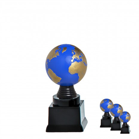 Globe on black block base