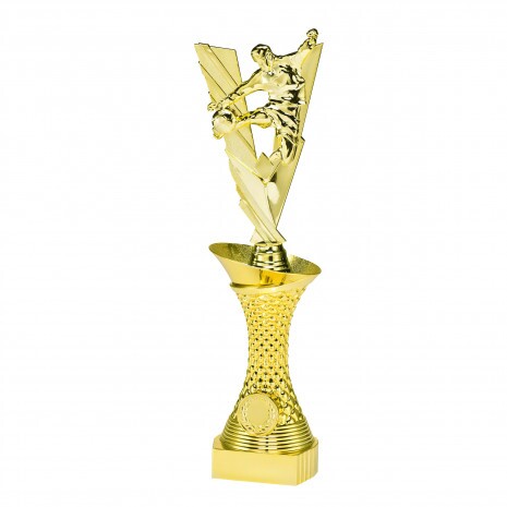 Football on a gold column stand