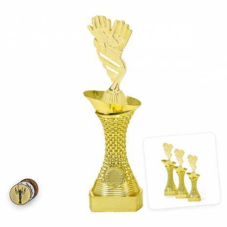 Football Goalkeeper on a gold column stand