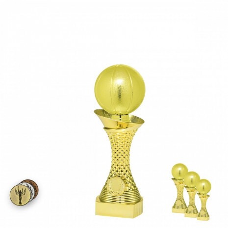 Basketball on a gold column stand