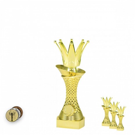 Crown on a gold column stand