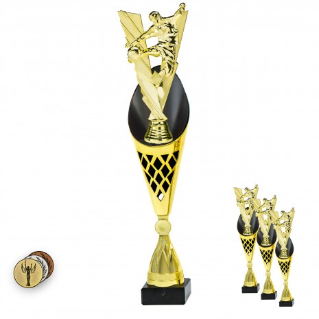 Football on a black/gold trophy