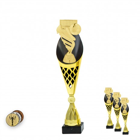 Football Theme on a black/gold trophy
