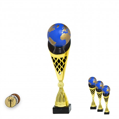 Globe on a black/gold trophy