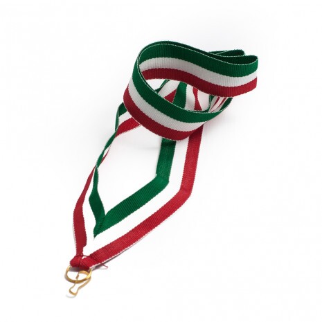 Red-white-green 22 mm wide medal ribbon