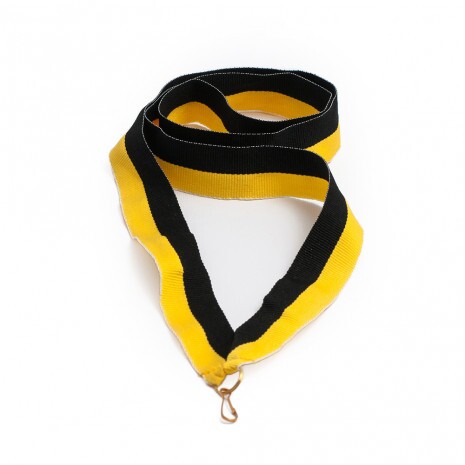 Yellow-black 22 mm wide medal ribbon