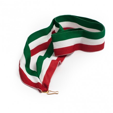 Red-white-green 35 mm wide medal ribbon