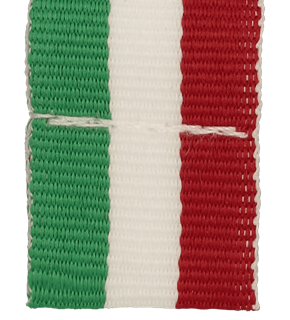 Red-white-green 22 mm wide sewn medal ribbon