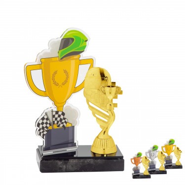 Motorsports cup acrylic award with figure C